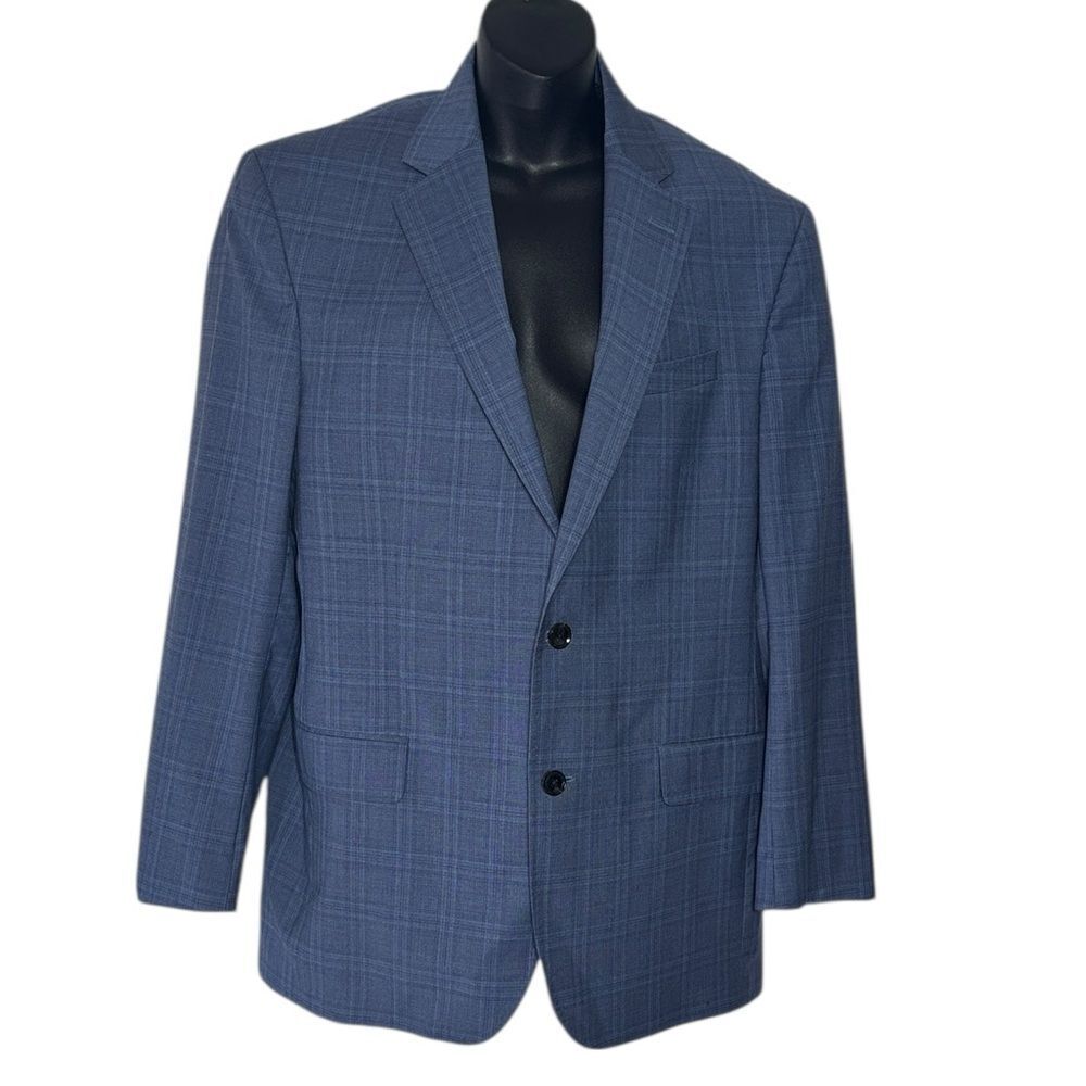 Ted baker London endurance men’s 100% wool 42R sport coat blazer blue plaid